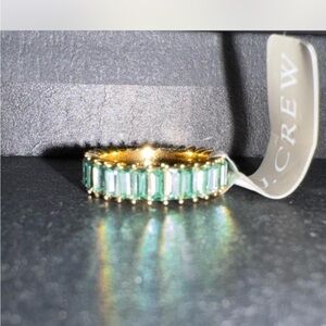 NWT J. Crew Eternity Stackable Baguette Crystal Gold Ring